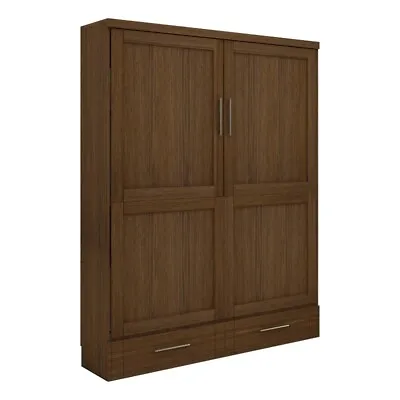 RoomAndLoft Brentwood Queen Contemporary Solid Wood Murphy Wall Bed In Brown • $1605