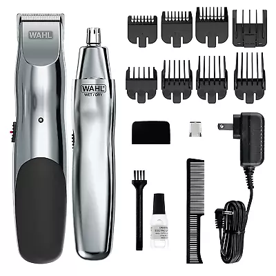 Groomsman Rechargeable Beard Trimmer Kit For Mustaches Nose Hair And Light Det • $37.69