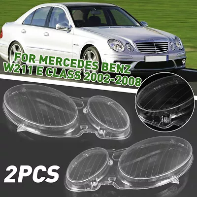 For Mercedes Benz E Class W211 E300 E320 2002-2008 Pair Headlight Lens Cover Cap • $42.99