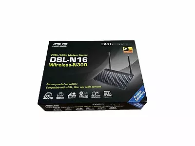 ASUS DSL-N16 Wireless N300 VDSL/ADSL Modem Router - Boxed • £16.50