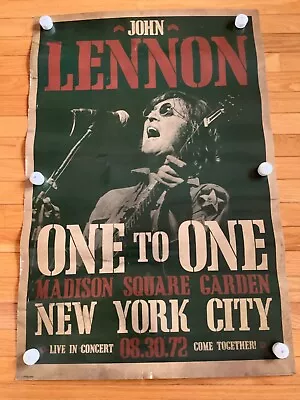 VTG John Lennon Poster 24” X 36” One To One Madison Sq Gardens 1972  • $10