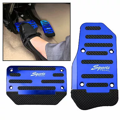 Pair Car Non-Slip Automatic Gas Brake Foot Pedals Pad Cover Accelerator Blue AU • $20.49