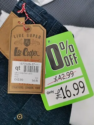 £11.99 • Buy Lee Cooper Slim Cargo Fit Ladies Jeans Size 14 R