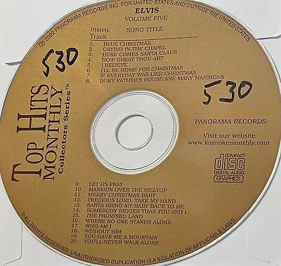 Elvis Vol5 5 Top Hits Monthly  Karaoke Cdg Hard To Find • $13.99