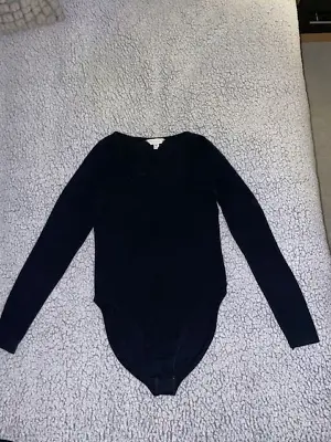 Miss Selfridge Black Square Neck Body Suit Size 10 • £4