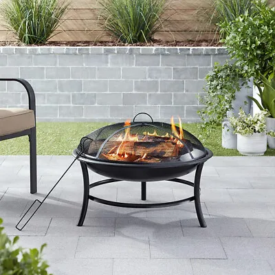 26  Metal Round Outdoor Wood-Burning Fire Pit • $28.80