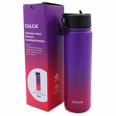 US Stock 22oz Wide Mouth Lid Stainless Steel Sport Water Bottle Vacuum Insulated • $6.98