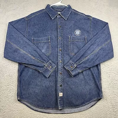 Levis Denim Shirt Mens XL Blue Button Front Stephen L Mark Builders Work Wear  • $14.95