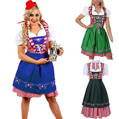 £21.71 • Buy Womens Oktoberfest German Bavarian Fancy Dress Beer Maid Cosplay Costume Outfits
