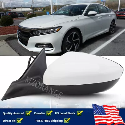 White Driver Side Mirror 3Pin Manual Fold For Honda Accord 2018 2019 2020-2022 • $45.44