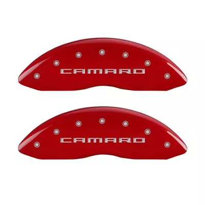 MGP 4 Caliper Covers Engraved Front & Rear Gen 5/Camaro Red Finish Silver Ch • $299