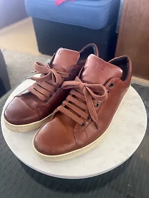 Tom Ford Brown Leather Sneakers Shoes SZ 10.5 • $295