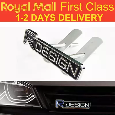 2 PCS R DESIGN STICKER STYLE DECAL EMBLEMS GRILL & Boots BADGE BLUE METAL New • £13.99
