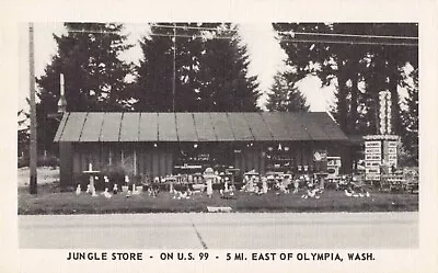 Jungle Store U.S. 99 Olympia Washington WA Linen C1940s Postcard • $39.95
