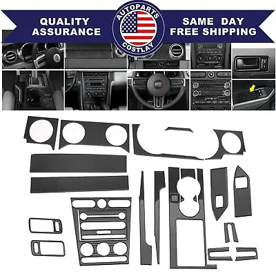 22Pcs For Car Ford Mustang Carbon Fiber Interior Trim Cover Black 2005-09 US • $79.49