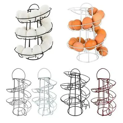 Egg Basket Multifunctional Metal Spiral Egg Holder Basket Storage Shelf Egg • £17.87