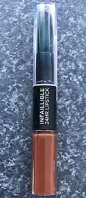 L'Oreal Paris Infallible 2 Step Lipstick Balm Duo Shade 117 Perpetual Brown New • £3.99