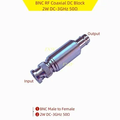 BNC Male To Female RF Coaxial DC Block 2W DC-3GHz 50Ω Stainless Steel DC-Block • $18.61