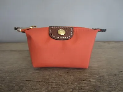 Longchamp Le Pliage Coin Purse Wallet Orange Great Gift HTF 17 • $68