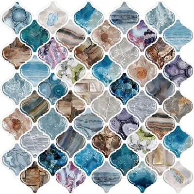 Mosaic Tile Peel & Stick Vinyl Backsplas Wall Wallpaper Bathroom Kitchen 12”X12” • $102.50