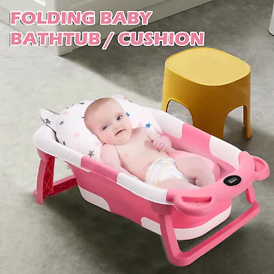 Baby Bath Tub Toddler Bathtub With Thermometer Portable Collapsible Baby Shower • £29.99