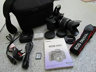 Canon EOS 550D 18.0MP Digital SLR Camera + Canon EF-S 18-55mm IS Lens (km87) • £215