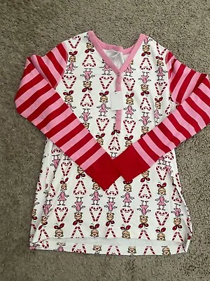 $10 • Buy Hanna Andersson Womens Pajama Top Xl Grinch Cindy Lou Candy Cane Hearts