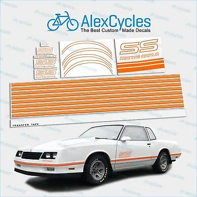 Monte Carlo SS 1987 1988 Restoration Fully Orange Decals Vinyl Stripes Chevy Kit • $127