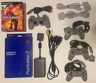 Playstation 1 & 2 Accessories Lot - Stand Controllers Cords EyeToy Groove • $19.99