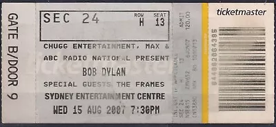 2007 BOB DYLAN Concert Ticket - Sydney Entertainment Centre USED • $35