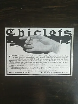 Vintage 1907 Chiclets Chewing Gum Frank F Fleer & Company Original Ad • $6.99