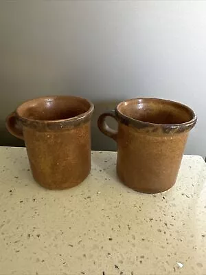 [2] Vintage McCoy Pottery Canyon Mesa Stoneware Coffee Mug-Brown - #1412 • $19