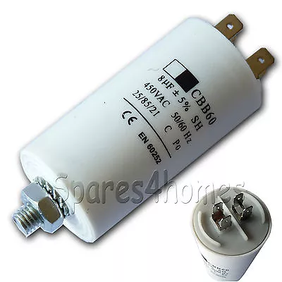 8uf 450v Motor Capacitor Universal Fits Most Models! • £5.79