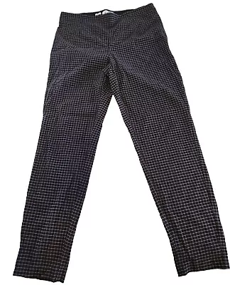 ELLE Pull-on Skinny Pants Sz Large Black Window Pane 28  Long • $12.99