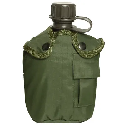 Army Style Military Canteen Water Bottle + Cover Hydration Alice System 1l Olive • £15.95