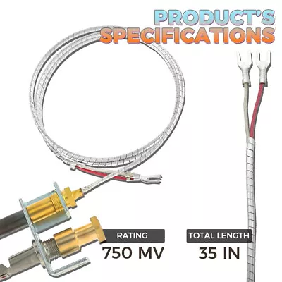 Pilot Burner & 750 Millivolt Thermopile Assembly For Furnace Controls Fitting • $22.59