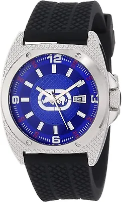 New Marc Ecko Silverblue Dialblack Silicone Strap Band Watch-e8m084mv • $84.99