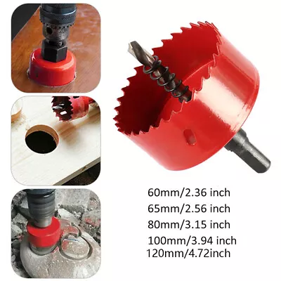 80mm/3.15  Hole Saw Cutter Bit HSS Bi-Metal Wood Plastic Holesaw Hex Shank Tools • £8.18