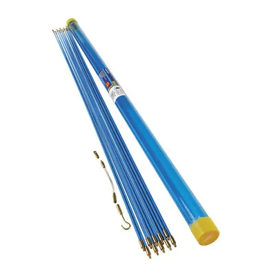 10 METRE CABLE PULLER  INSTALLATION WALL ACCESS KIT 10 X 1m PUSH PULL DRAW RODS • £13.93