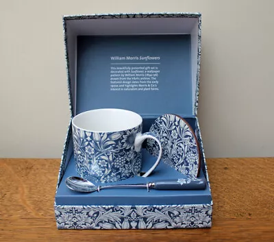 V & A William Morris Sunflower Mug Coaster & Spoon Boxed Set - Fine Bone China • £14