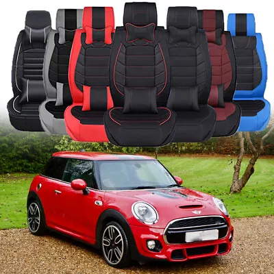 Luxury Leather Car Seat Covers 2/5-Seats Cushion For Mini Cooper R53 R55 R56 R58 • $109.08