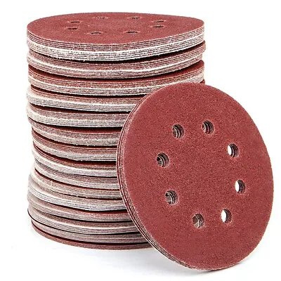 150PC 5 Inch Sanding Discs 60-600 Grit Hook Loop 8-Hole Orbital Sander Sandpaper • $25.64