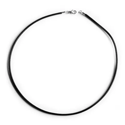 $5.99 • Buy Choker Necklace 2mm Black Leather Cord Lobster Clasp