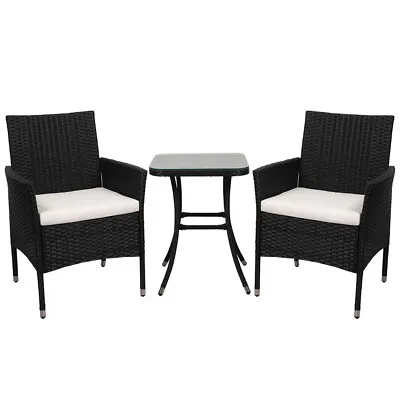 $219.99 • Buy Levede 3 Pcs Outdoor Furniture Setting Chair Table Set Patio Garden Rattan Seat