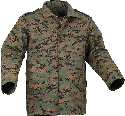 Woodland Digital Camouflage MARPAT M-65 Field Coat Army M65 Jacket W/ Liner • $99.99