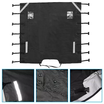 Universal Caravan Cover Protector Black Front Towing Shield Guard +2 LED Lights • $37.52