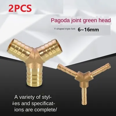 £6.82 • Buy Copper Pagoda Head 3 Way 6/8/10/12/14/16mm  Pipe Gas Hose Joint Brass Fitting
