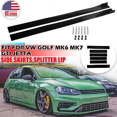 78.7'' Gloss Black Car Side Skirt Panel Lip For VW For Golf MK6 MK7 GTI Jetta • $62.22