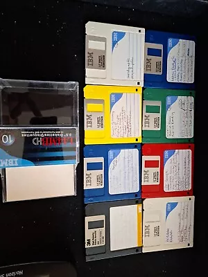IBM 8-pack 1.44MB HD 3.5  Diskettes Floppy Disks With Case • $10