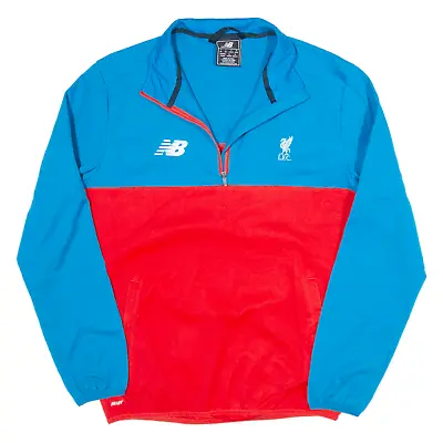 NEW BALANCE Liverpool Football Club 1/4 Zip Pullover Jacket Blue Mens S • £28.99